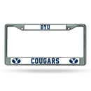 NCAA BYU Cougars 12" x 6" Silver Chrome Car/Truck/SUV Auto Accessory By Rico Industries