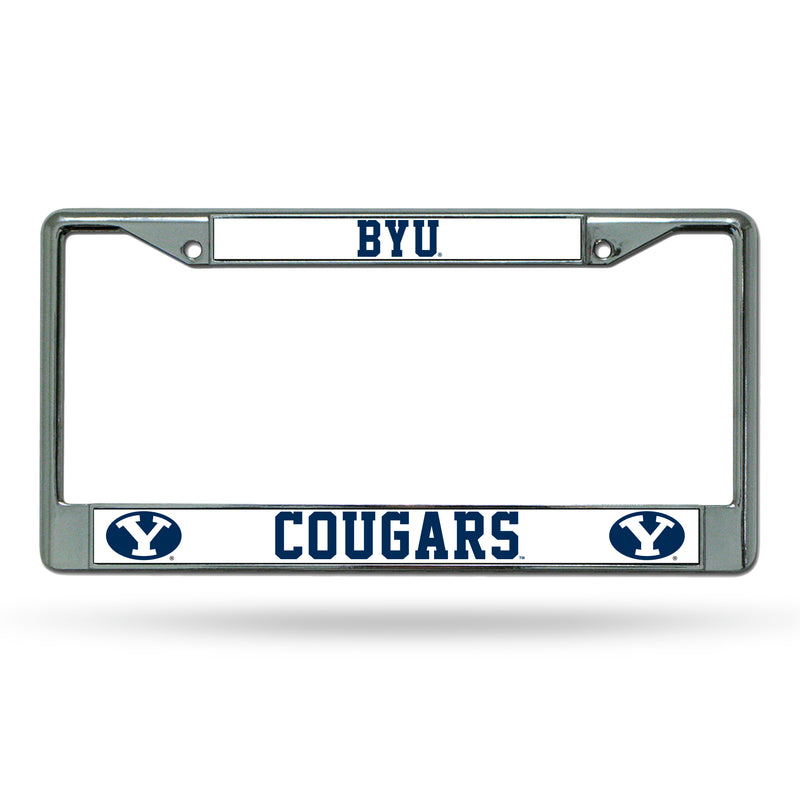 NCAA BYU Cougars 12" x 6" Silver Chrome Car/Truck/SUV Auto Accessory By Rico Industries