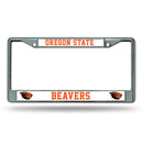 NCAA Oregon State Beavers 12" x 6" Silver Chrome Car/Truck/SUV Auto Accessory By Rico Industries