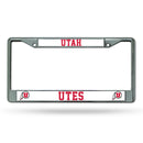 NCAA Utah Utes 12" x 6" Silver Chrome Car/Truck/SUV Auto Accessory By Rico Industries