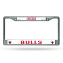 NBA Chicago Bulls 12" x 6" Silver Chrome Car/Truck/SUV Auto Accessory By Rico Industries