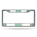 NBA Boston Celtics 12" x 6" Silver Chrome Car/Truck/SUV Auto Accessory By Rico Industries