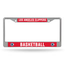 LA Clippers Basketball Red Background Chrome License Plate Frame (Printed Insert)