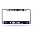 LA Clippers Basketball Blue Background Chrome License Plate Frame (Printed Insert)