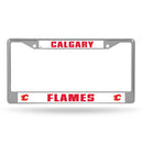 NHL Calgary Flames 12" x 6" Silver Chrome Car/Truck/SUV Auto Accessory By Rico Industries
