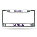 NBA Sacramento Kings 12" x 6" Silver Chrome Car/Truck/SUV Auto Accessory By Rico Industries