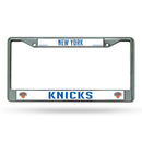 NBA New York Knicks 12" x 6" Silver Chrome Car/Truck/SUV Auto Accessory By Rico Industries