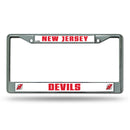 NHL New Jersey Devils 12" x 6" Silver Chrome Car/Truck/SUV Auto Accessory By Rico Industries
