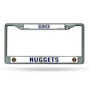NBA Denver Nuggets 12" x 6" Silver Chrome Car/Truck/SUV Auto Accessory By Rico Industries