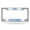 NBA Detroit Pistons 12" x 6" Silver Chrome Car/Truck/SUV Auto Accessory By Rico Industries