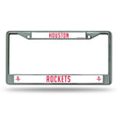 NBA Houston Rockets 12" x 6" Silver Chrome Car/Truck/SUV Auto Accessory By Rico Industries