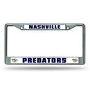 NHL Nashville Predators 12" x 6" Silver Chrome Car/Truck/SUV Auto Accessory By Rico Industries