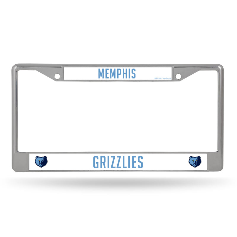 NBA Memphis Grizzlies 12" x 6" Silver Chrome Car/Truck/SUV Auto Accessory By Rico Industries