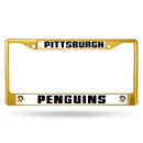 Pittsburgh Penguins Colored Chrome License Plate Frame - Gold