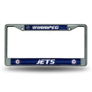 Winnipeg Jets 12" x 6" Silver Bling Chrome Frame