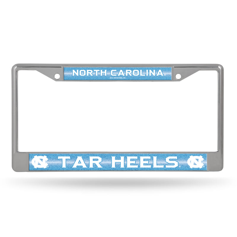 North Carolina Tar Heels 12" x 6" Silver Bling Chrome Frame