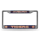 Auburn Tigers 12" x 6" Silver Bling Chrome Frame