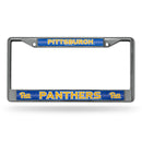 Pitt Panthers 12" x 6" Silver Bling Chrome Frame