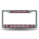Texas A&M Aggies 12" x 6" Silver Bling Chrome Frame