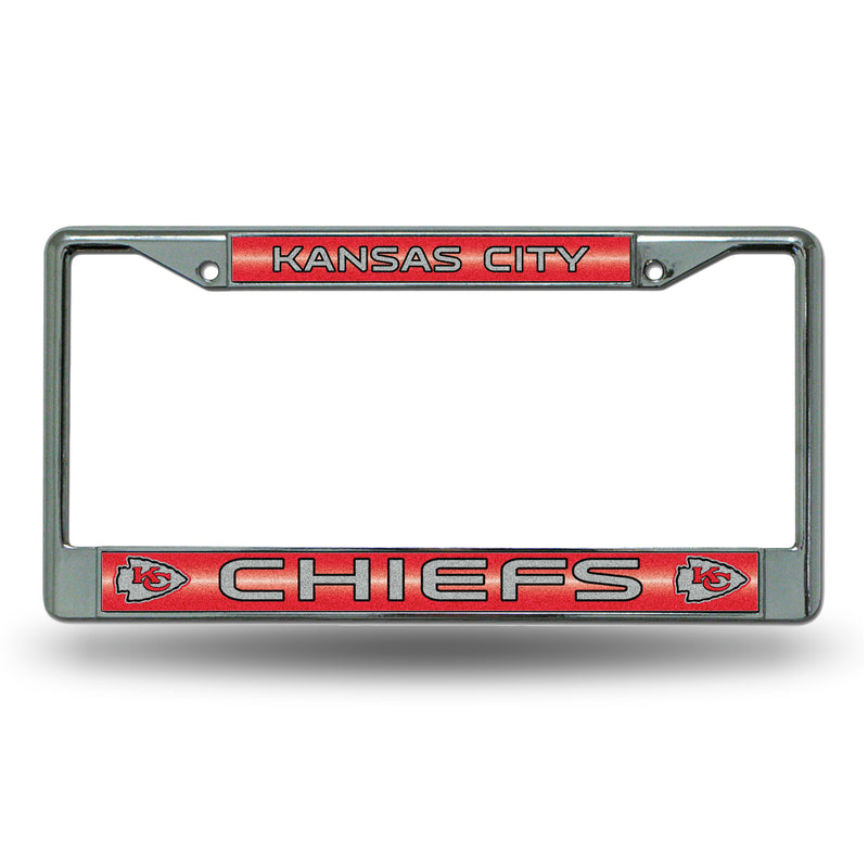 Kansas City Chiefs 12" x 6" Silver Bling Chrome Frame