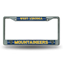West Virginia Mountaineers 12" x 6" Silver Bling Chrome Frame