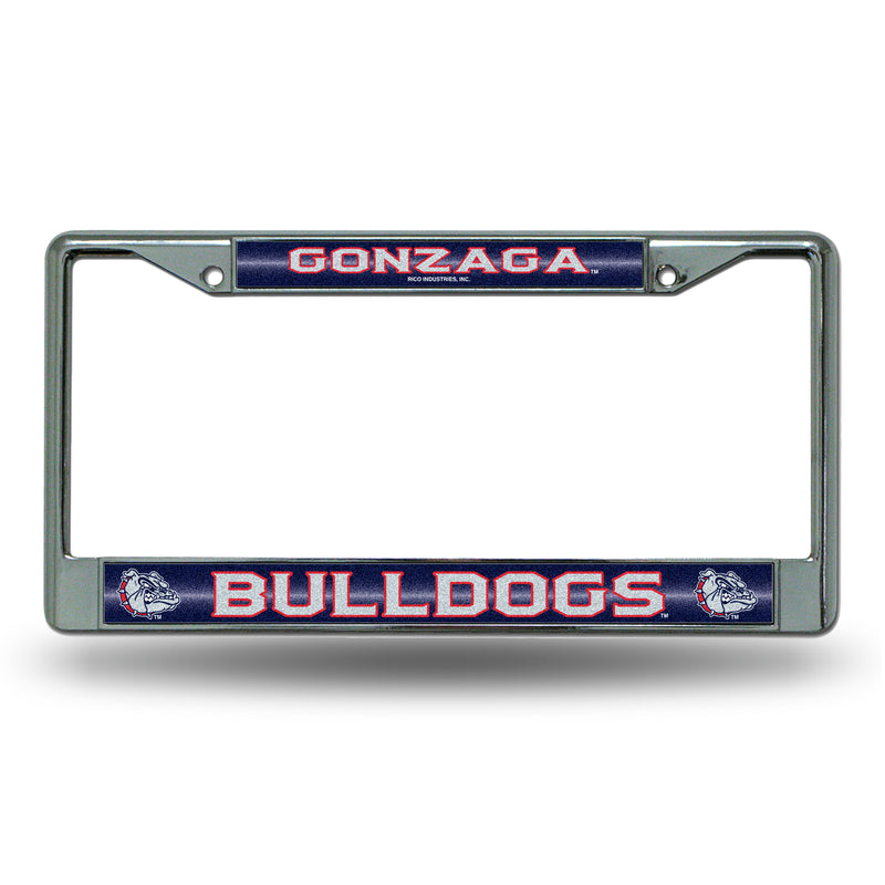 Gonzaga Bulldogs 12" x 6" Silver Bling Chrome Frame