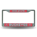 Ohio State Buckeyes 12" x 6" Silver Bling Chrome Frame