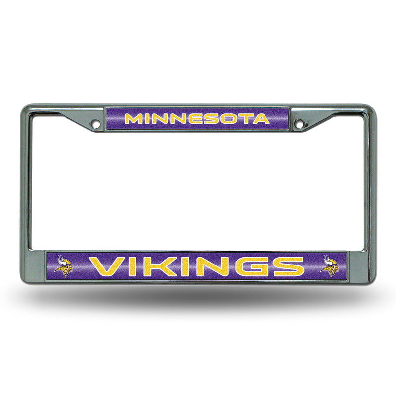 Minnesota Vikings 12" x 6" Bling Chrome License Plate Frame