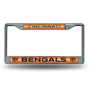 Cincinnati Bengals 12" x 6" Silver Bling Chrome Frame