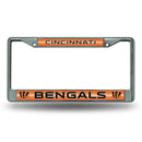 Cincinnati Bengals 12" x 6" Silver Bling Chrome Frame