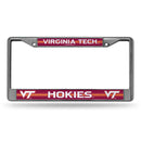 Virginia Tech Hokies 12" x 6" Silver Bling Chrome Frame