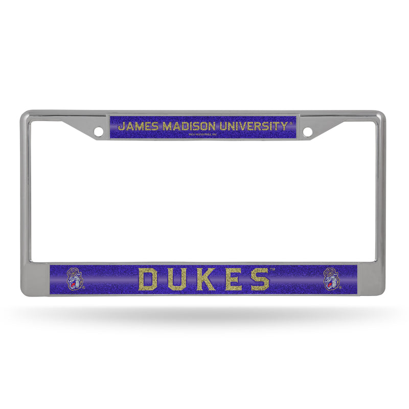 James Madison Dukes 12" x 6" Silver Bling Chrome Frame