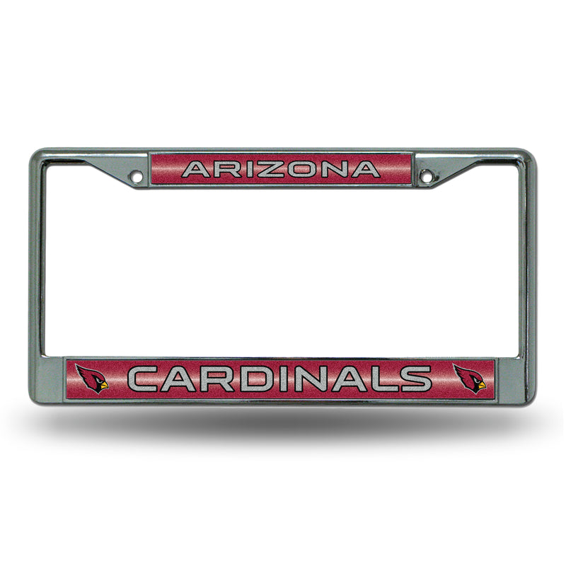 Arizona Cardinals 12" x 6" Silver Bling Chrome Frame