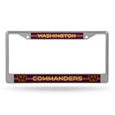 Washington Commanders 12" x 6" Silver Bling Chrome Frame