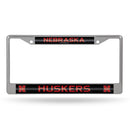 Nebraska Cornhuskers 12" x 6" Silver Bling Chrome Frame