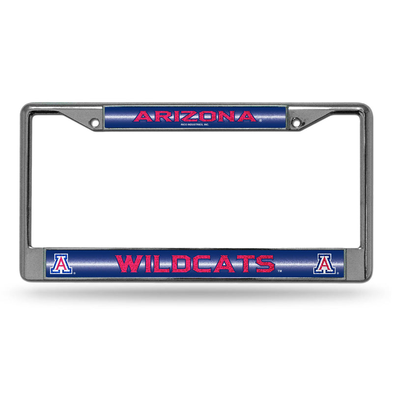 Arizona Wildcats 12" x 6" Silver Bling Chrome Frame