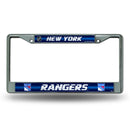 New York Rangers 12" x 6" Silver Bling Chrome Frame
