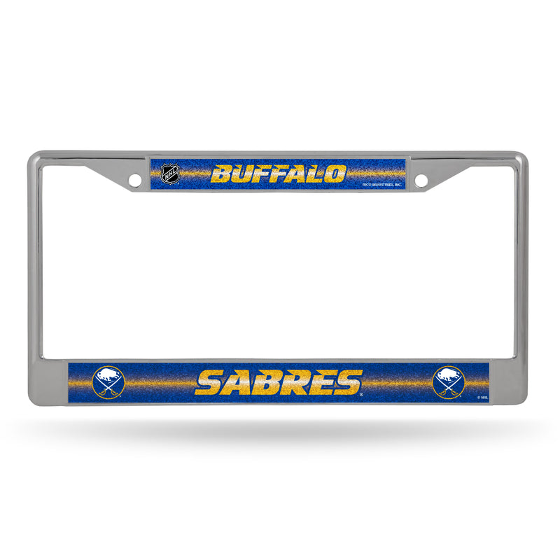 Buffalo Sabres 12" x 6" Silver Bling Chrome Frame