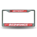 Detroit Red Wings 12" x 6" Silver Bling Chrome Frame