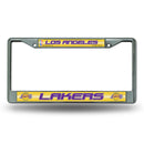 Los Angeles Lakers 12" x 6" Silver Bling Chrome Frame