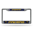 Indiana Pacers 12" x 6" Silver Bling Chrome Frame