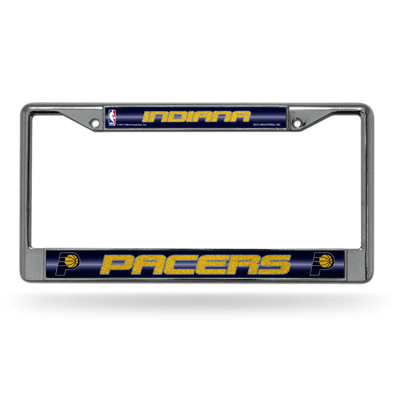 Indiana Pacers 12" x 6" Silver Bling Chrome Frame