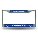 Vancouver Canucks 12" x 6" Silver Bling Chrome Frame