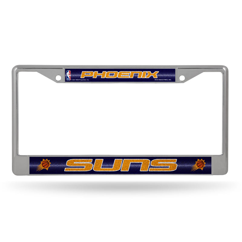 Phoenix Suns 12" x 6" Silver Bling Chrome Frame