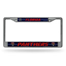 Florida Panthers 12" x 6" Silver Bling Chrome Frame