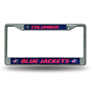 Columbus Blue Jackets 12" x 6" Silver Bling Chrome Frame