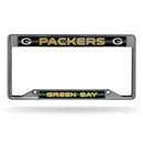 Green Bay Packers 12" x 6" Silver Bling Chrome Frame