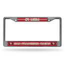 NFL San Francisco 49ers 12" x 6" Silver Bling Chrome Car/Truck/SUV Auto Accessory By Rico Industries