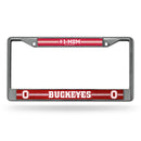 NCAA Ohio State Buckeyes 12" x 6" Silver Bling Chrome Car/Truck/SUV Auto Accessory By Rico Industries