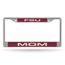 FSU Mom Laser Chrome Frame (Garnet W/ Gold Lettering)